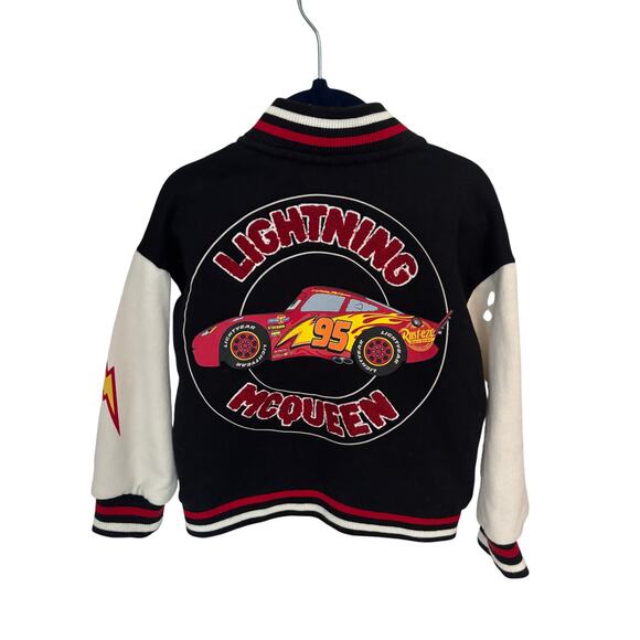 Disney Pixar Cars boy bomber jacket featuring Lightning McQueen.  Size 4T - Picture 2 of 4